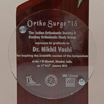 The Indian Orthodontic Society And Bombay Orthodontic Study Group Expresses Its Gratitude To Dr Nikhil Vashi