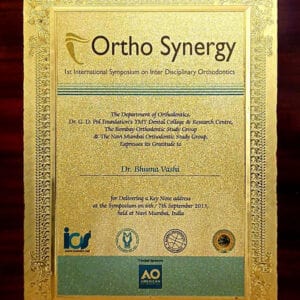 The Department Of Orthodontics Express Its Gratitude To Dr Bhuma Vashi