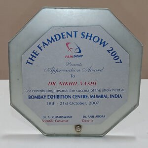 The Famdent Show 2007 Appreciation Award Dr Nikhil Vashi